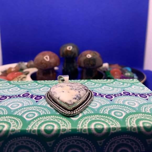 Australian Dendritic Opal Teardrop Pendant 925 Sterling Plated SPECIAL PRICE! 🤑 - Picture 10 of 10